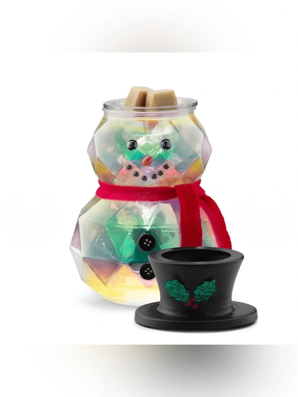 ✨🆕 NIB Iridescent Scentsy Snow Stopper Prismatic Snowman Warmer